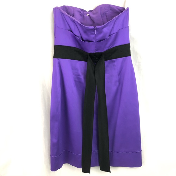Phoebe Couture Strapless Dress Purple EUC Sz 4 Ruffled - Picture 10 of 14